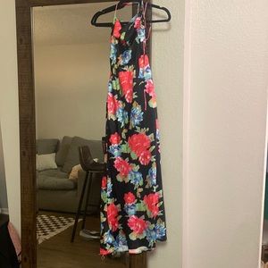 Floral slip dress with strappy back